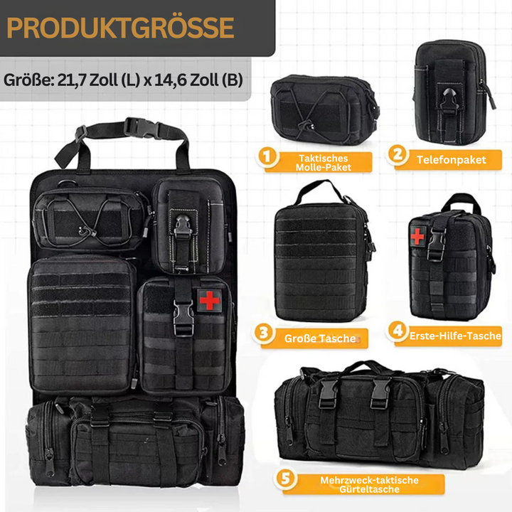Geräumiger Auto-Rücksitz-Organizer für Autoaufbewahrung, universelles robustes Oxford 600D Fahrzeugzubehör.