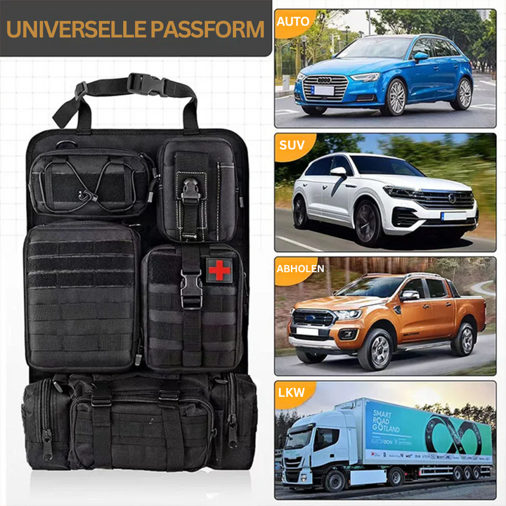 Praktischer Auto-Organizer für Rücksitz, robustes Oxford 600D Material, ideal für Reise & Camping Zubehör.