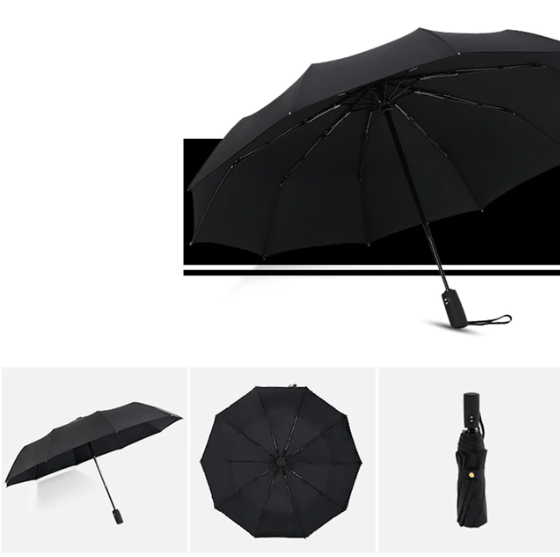Dunkelroter RAINFORCE Sturmregenschirm, widerstandsfähig gegen Wind und Wetter, zuverlässiger Begleiter.