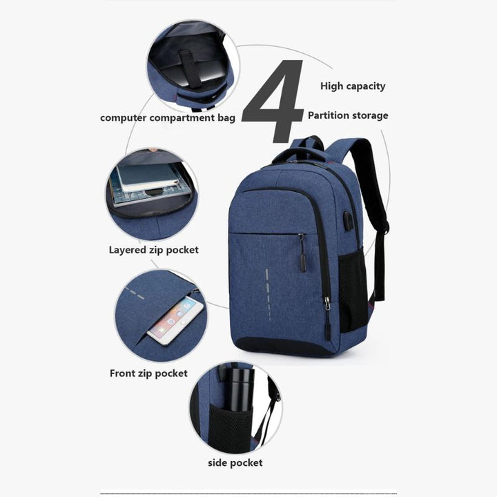 Hochwertiger, ultraleichter Herren Rucksack, wasserdicht, schwarz, perfekt für den modernen Pendler.