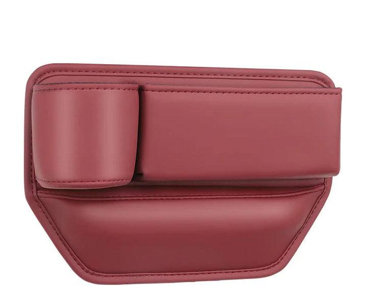 Eleganter Leder Autositz Organizer in Braun für Beifahrersitz; optimiert Stauraum im Auto.