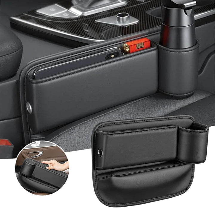 Beiger Autositz Organizer, multifunktional; Stauraum-Erweiterung für ordentliches Auto-Interieur.
