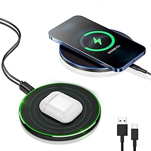 Hochleistungs Qi Charger, 30W kabellos, ideal für iPhone und Samsung Geräte mit USB-C Anschluss.