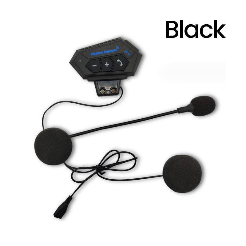 Schwarzes BT12 Bluetooth Motorradhelm Headset für Kommunikation, Musik & Freisprechen.