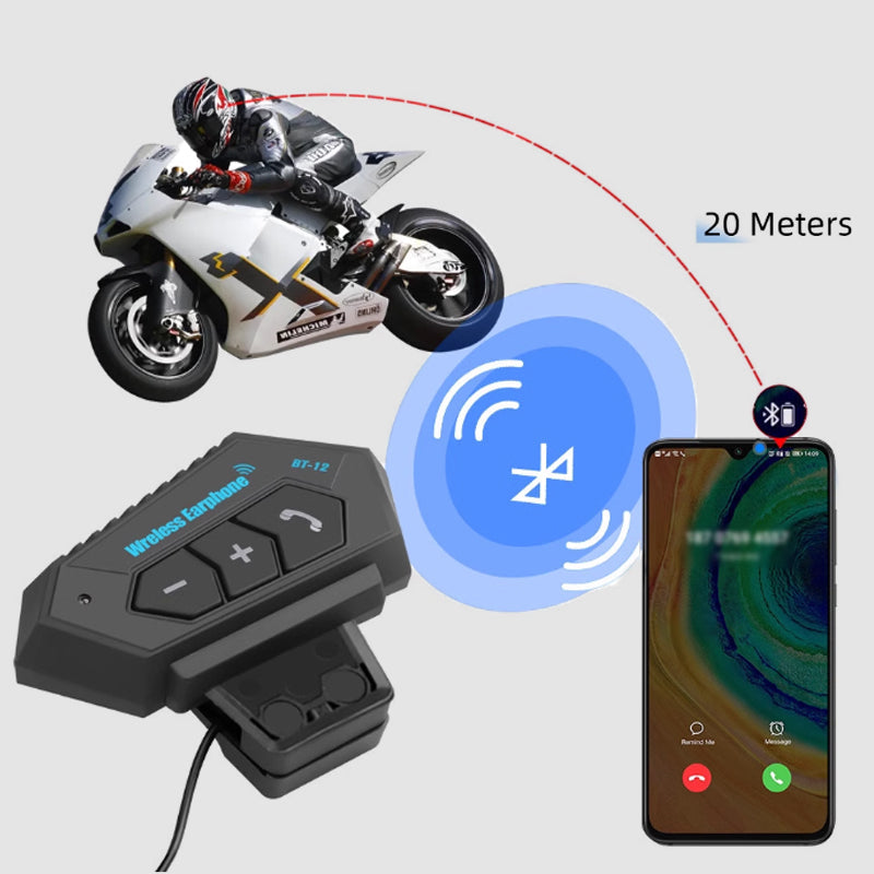 BT12 universelles Bluetooth Kommunikationssystem für Motorradhelme, einfache Montage.