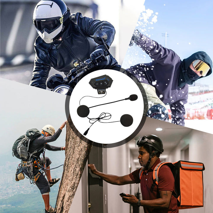 Langlebiges BT12 Bluetooth Headset für Motorradfahrer, mit integriertem Akku.