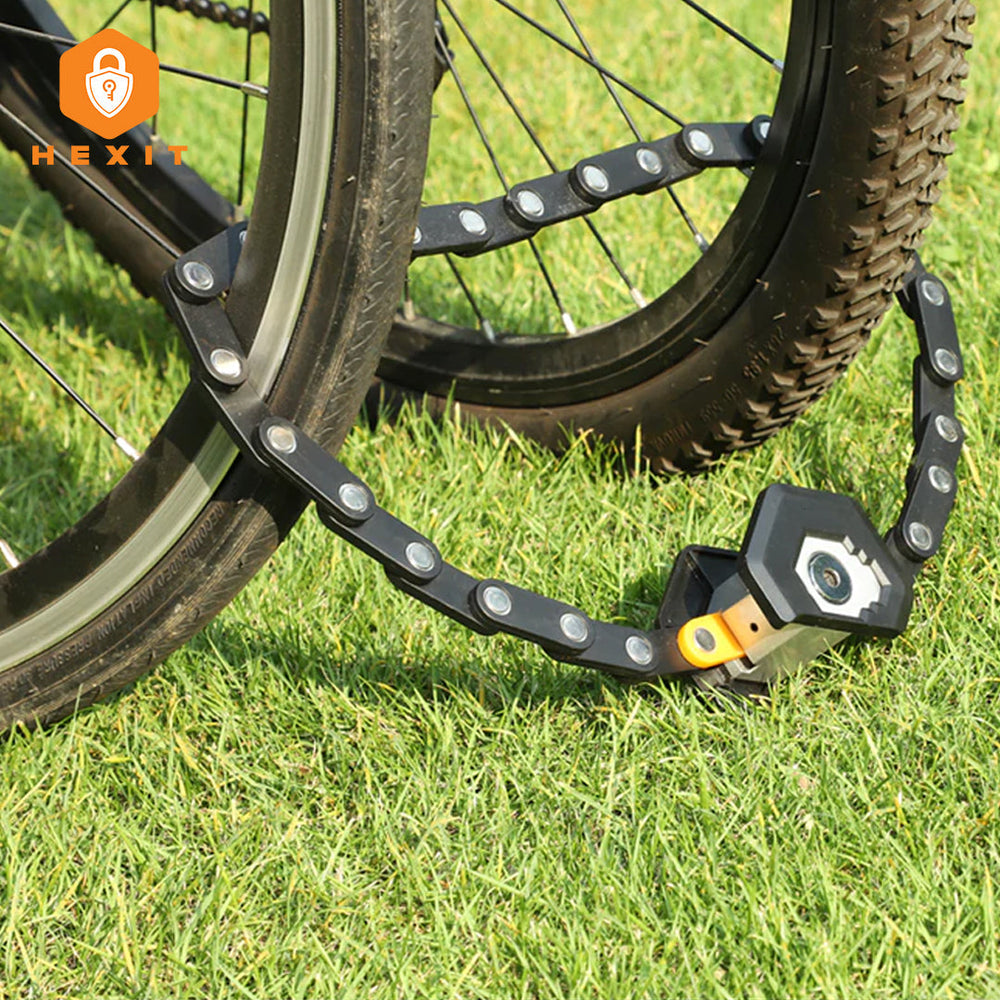 Robustes Faltschloss für Fahrräder: maximale Sicherheit, Stahlkonstruktion, ideal für Radfahren.