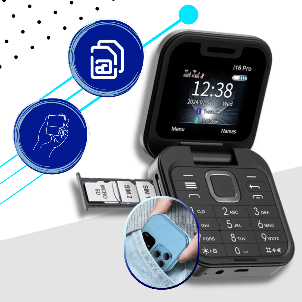 Kompaktes lila 2G Mobiltelefon mit HD-Kamera und Musikplayer.