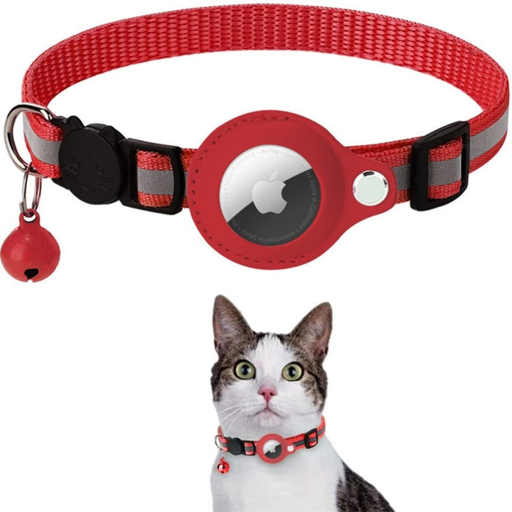 Praktisches Katzenhalsband mit reflektierendem Design und GPS-Tasche, für die Ortung von Haustieren.