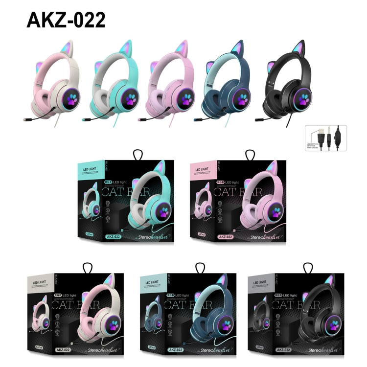Faltbares schwarzes LED-Katzenohr-Headset mit Mikrofon; perfektes Audio-Erlebnis für Gaming & Musik.