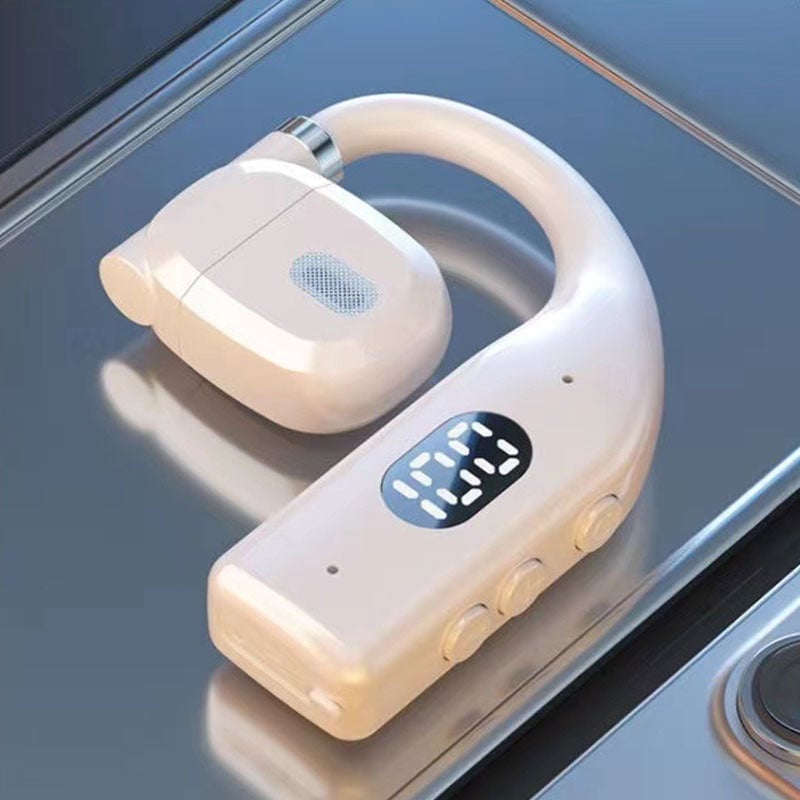 Vielseitiges Open-Ear Bluetooth Headset für Arbeit, Freizeit und Kommunikation, in Schwarz.