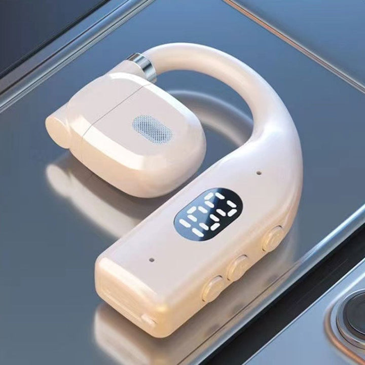 Vielseitiges Open-Ear Bluetooth Headset für Arbeit, Freizeit und Kommunikation, in Schwarz.