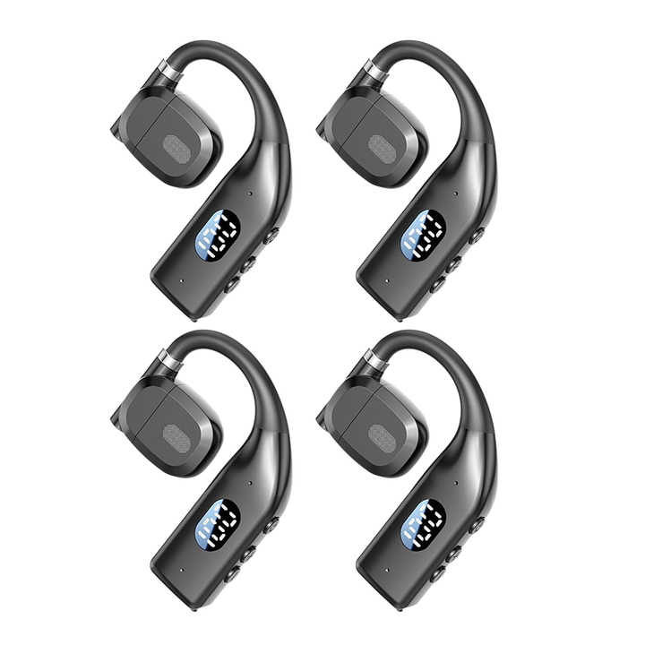 Open-Ear Bluetooth Headset mit Geräuschunterdrückung & kristallklarer Audio, beige, Business.