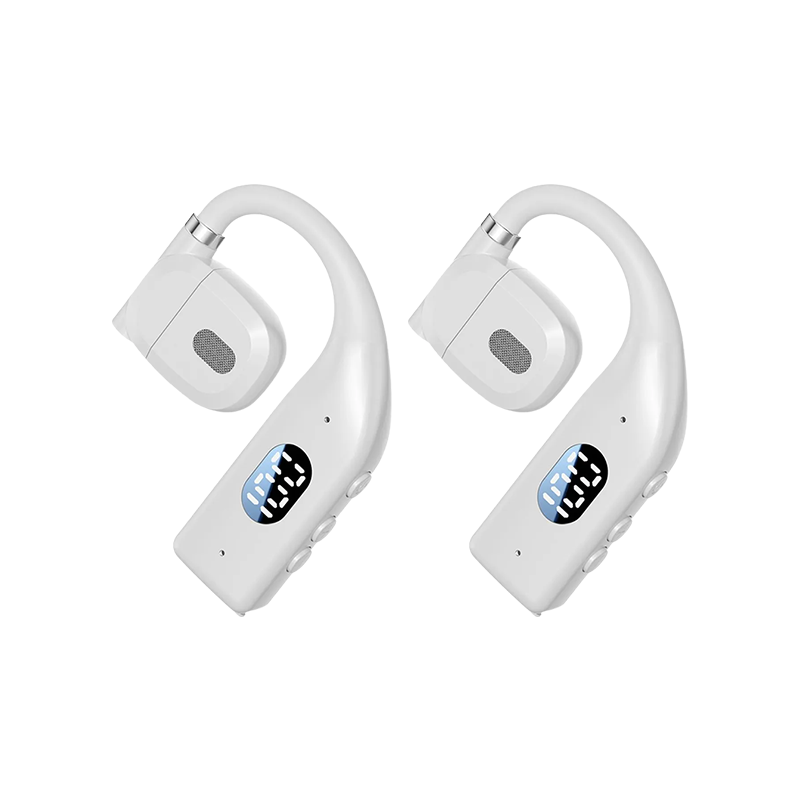 Kabelloses Open-Ear Headset, schwarz, für maximale Bewegungsfreiheit im Büro und Alltag.