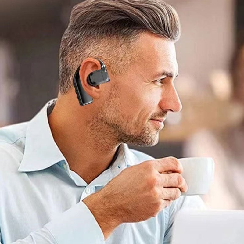 Schwarzes Business Headset mit Geräuschunterdrückung für konzentriertes Arbeiten im Büro.