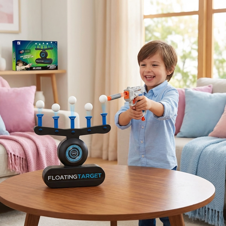 Schwebende Bälle Zielschuss Spiel für Kinder. Präzisions-Geschicklichkeitsspiel mit leuchtenden Bällen für Indoor-Spaß.