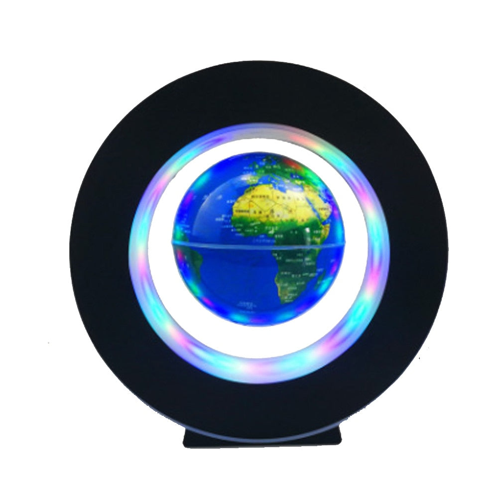 Einzigartige schwebende Weltkugel-Lampe mit LED-Beleuchtung, magischer Blickfang für moderne Dekoration.