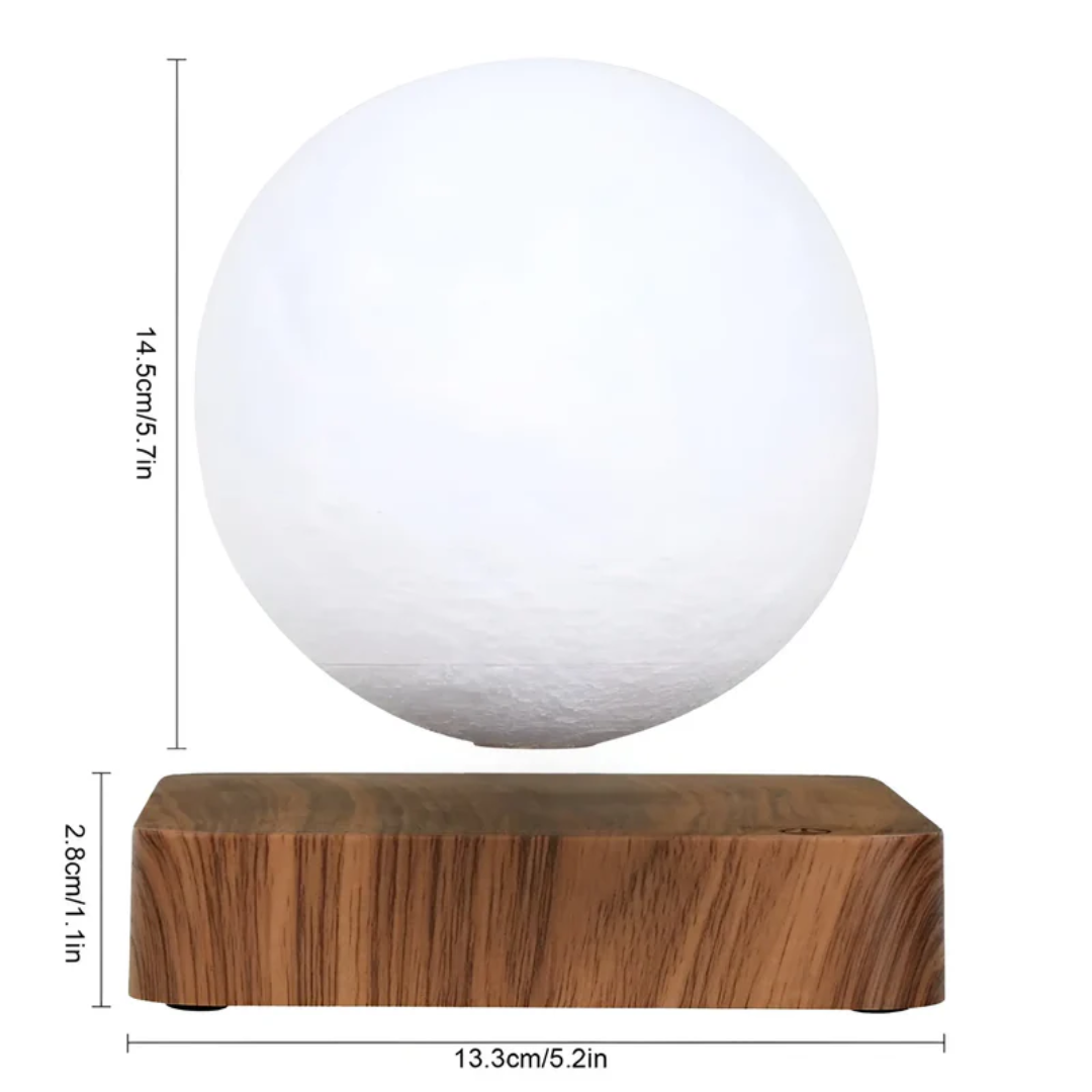 Elegante schwebende LumoRise Mondlampe, perfekt als moderne Wohnzimmer-Dekoration oder exklusive Geschenkidee.