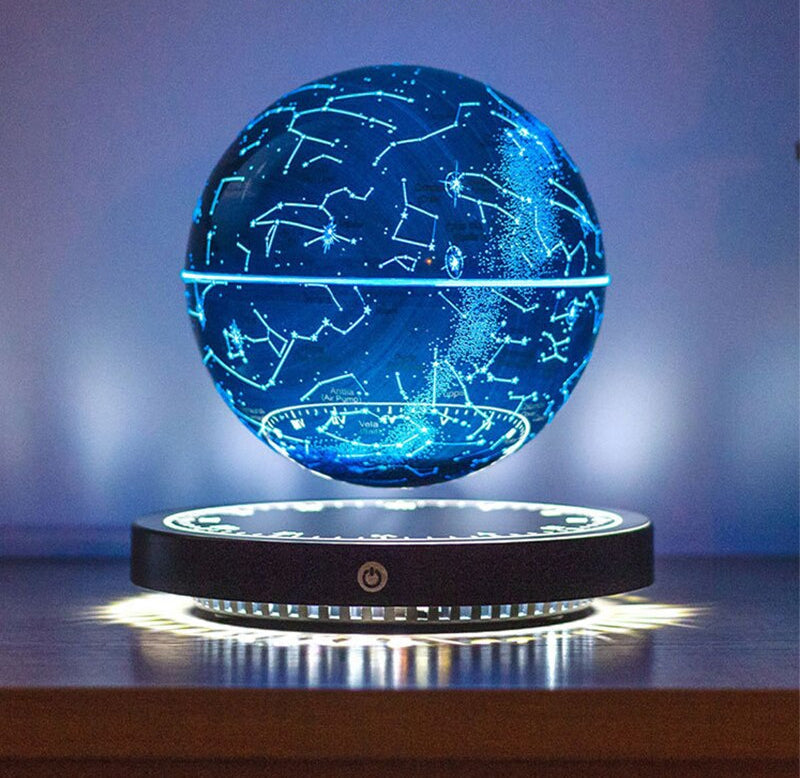 Elegante schwebende Sternzeichen Lampe SkyOrbit mit magnetischer Levitation als moderne Dekoration für jeden Raum.