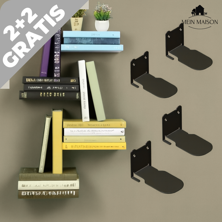 Schwebendes Wandregal 4er-Set aus Metall, minimalistisches Design für eleganten Stauraum und Deko in jedem Raum.
