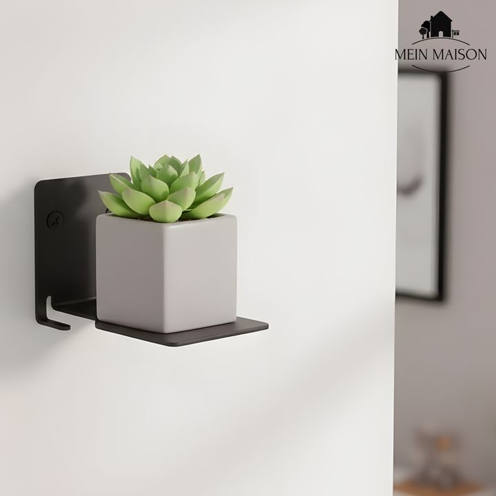 Weißes, unsichtbares Wandregal 4er-Set aus Metall, elegantes schwebendes Regal für Küche oder Schlafzimmer.