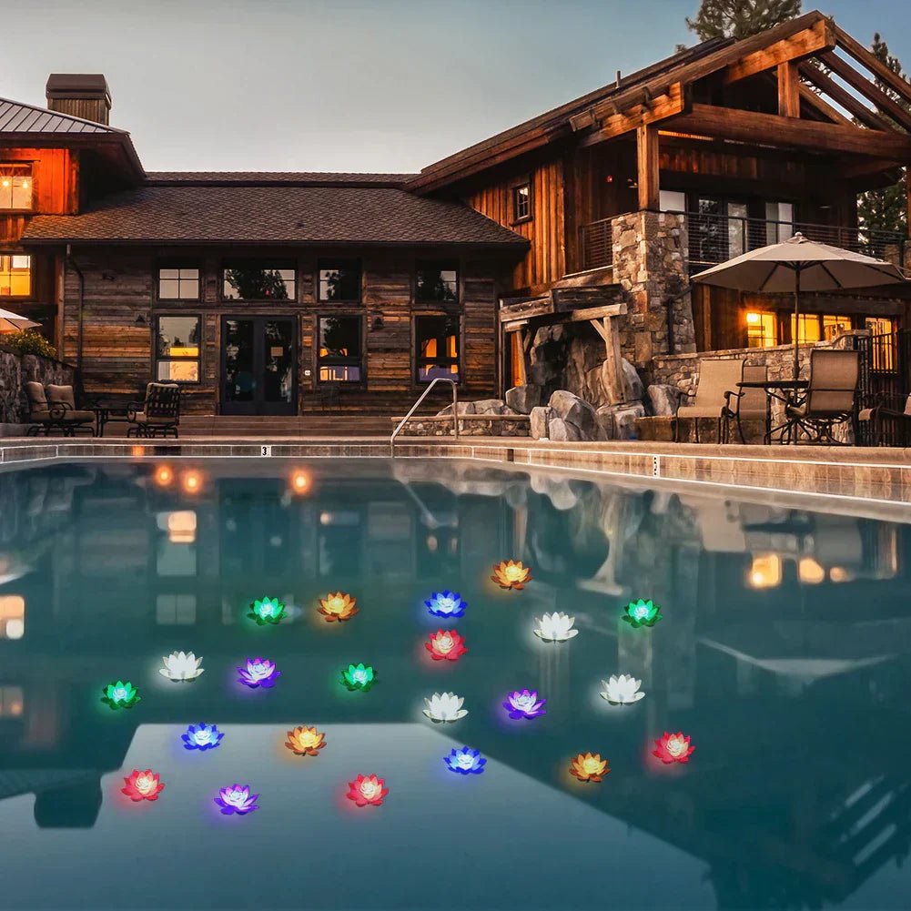 LED-Schwimmlicht für den Garten. Dekorative Teichleuchte schafft magische Wasser-Stimmung.