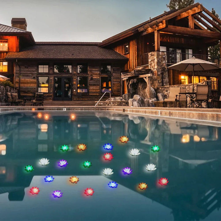 LED-Schwimmlicht für den Garten. Dekorative Teichleuchte schafft magische Wasser-Stimmung.