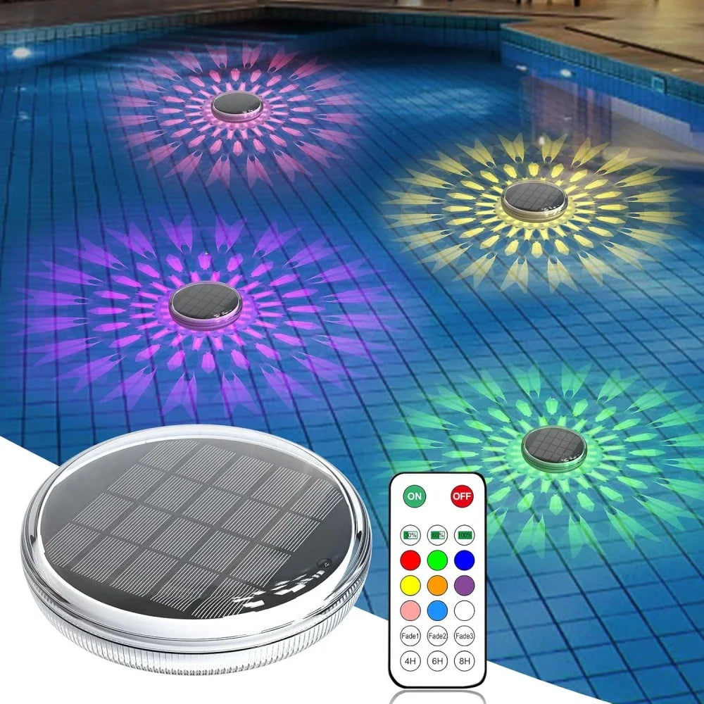 Schwimmendes Solar-Poollicht RGB LED mit Farbwechsel für Pool, Whirlpool, Teich & Garten.