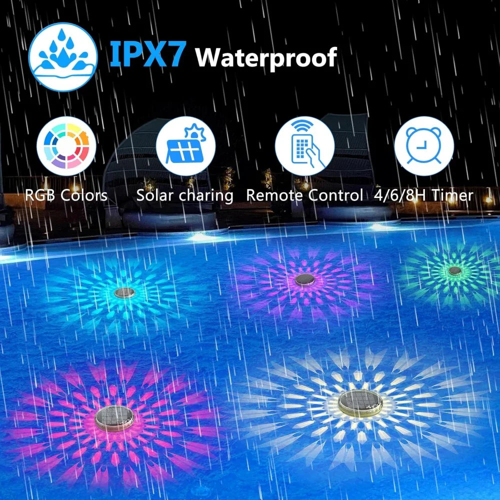 RGB LED Solar-Poollicht: schwimmende Deko mit Farbwechsel für Pool, Whirlpool, Garten.