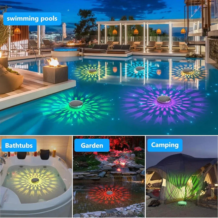 Solarbetriebenes RGB LED Poollicht: schwimmend, wasserdicht, umweltfreundlich für Garten & Teich.