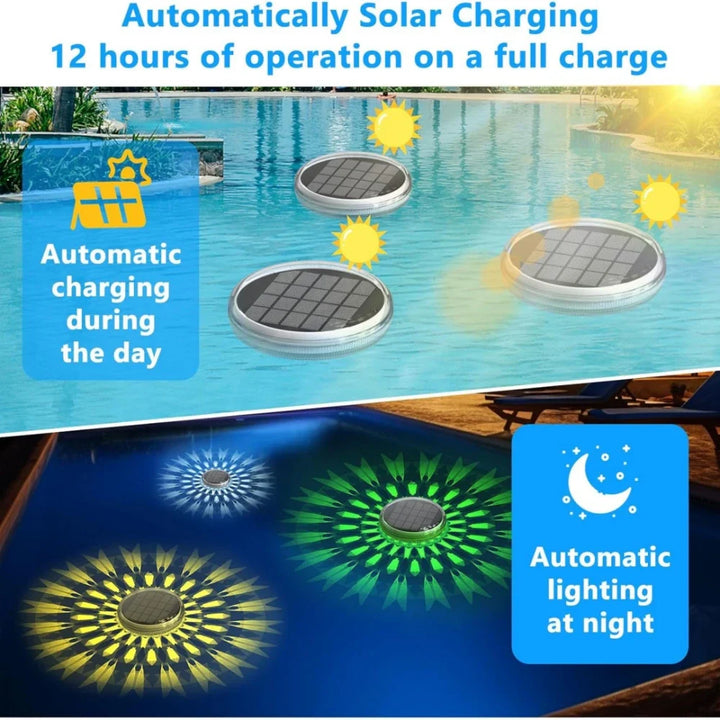 Outdoor Solar-Poollicht RGB LED, wasserdicht & schwimmend. Ideal für Pool, Whirlpool, Teichbeleuchtung.