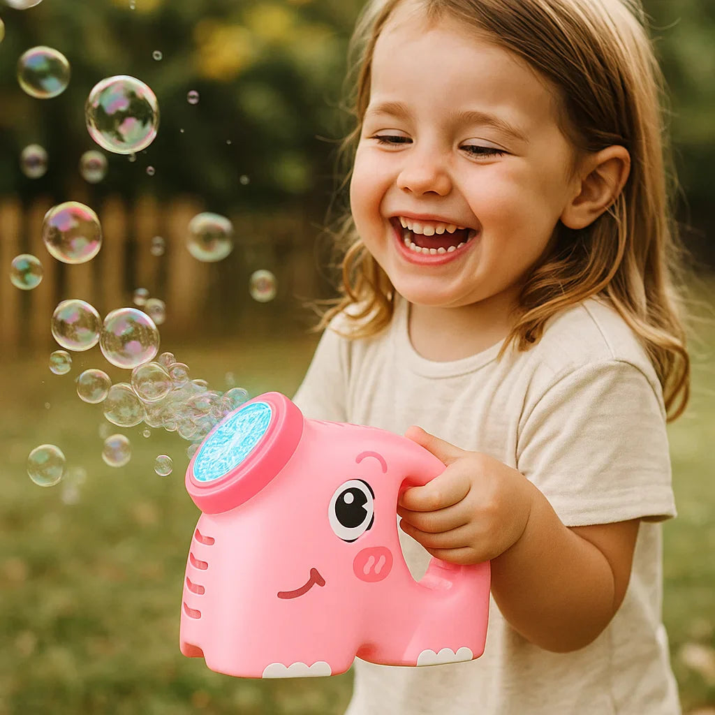 Kinderfreundlicher Seifenblasen-Elefant, bringt Freude und Blasen in den Garten; toll für Bad und sommerliche Outdoor-Spiele.