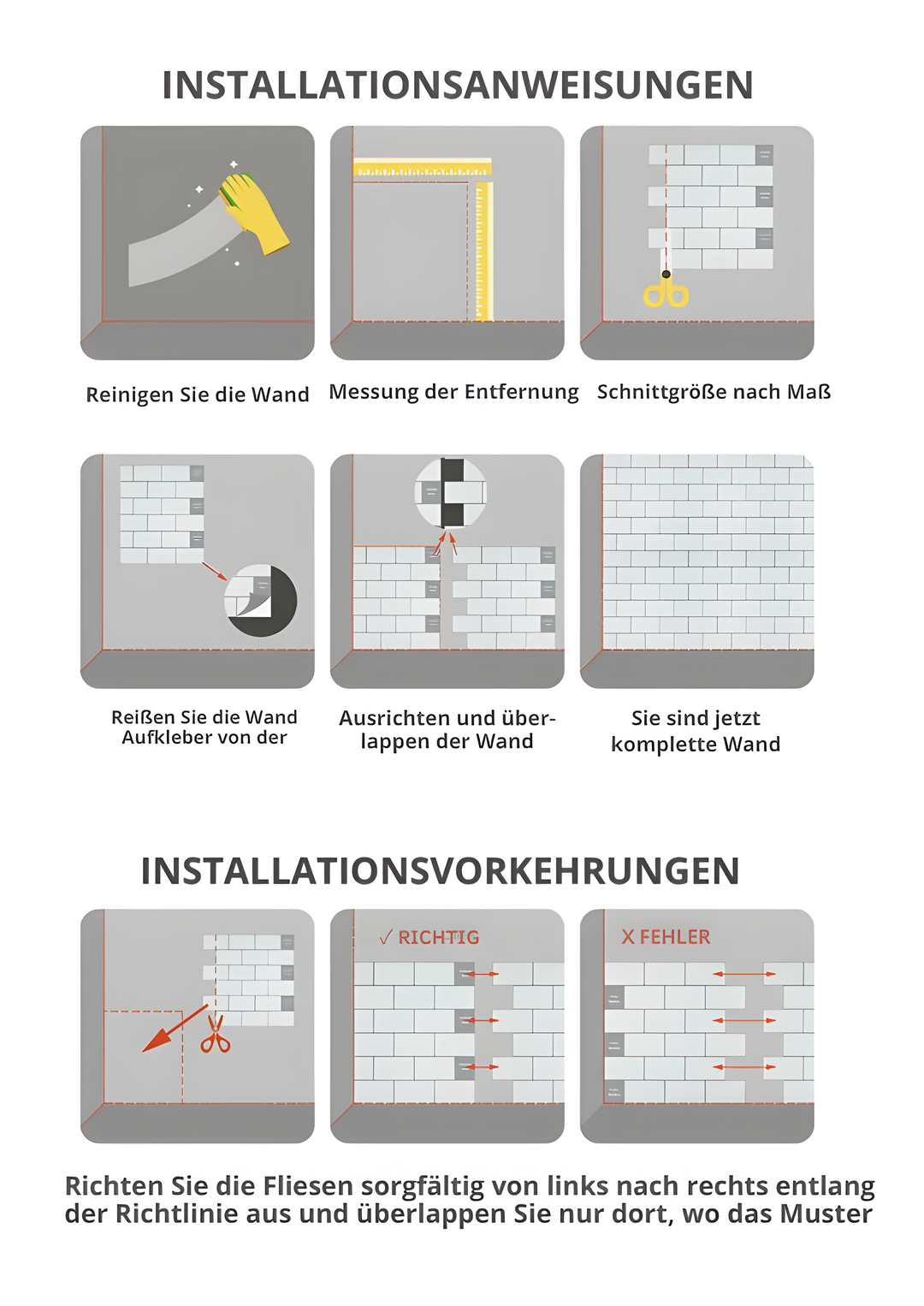 Robuste, selbstklebende 3D Wandfliesen, wasserfest & ölbeständig für lange Haltbarkeit in Küche und Bad.
