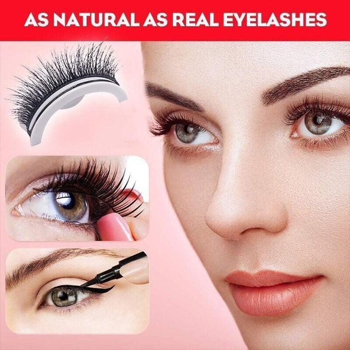 Natürlich aussehende Fake Lashes, selbstklebend, für schnelles Beauty-Augen Make-up ohne Kleber.