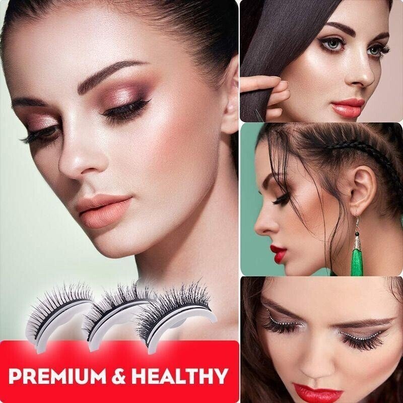 Hochwertige selbstklebende Wimpern für Frauen; ideal für schnelles & natürliches Augen Make-up.