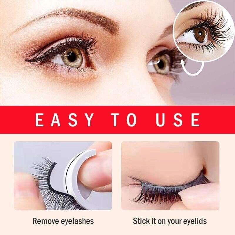 Voluminöse selbstklebende Fake Lashes für ein perfektes Augen Make-up ohne Kleber, wiederverwendbar.