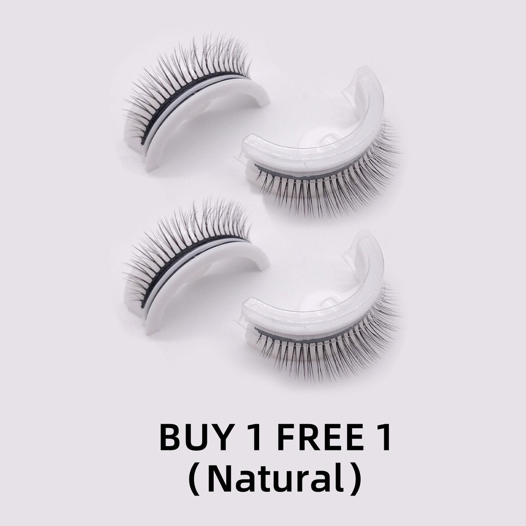 Künstliche Wimpern ohne Kleber, selbstklebend & wiederverwendbar für einen natürlichen, vollen Look.
