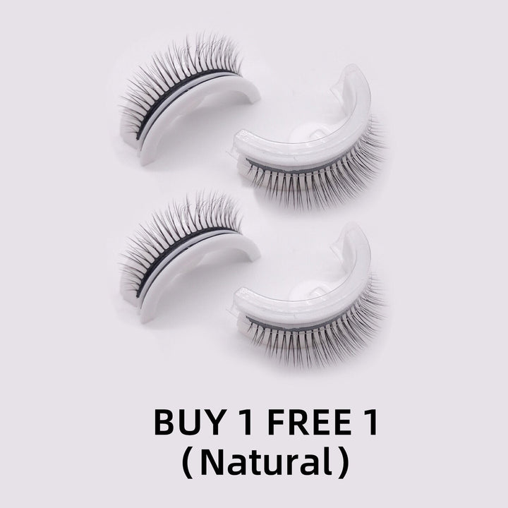 Künstliche Wimpern ohne Kleber, selbstklebend & wiederverwendbar für einen natürlichen, vollen Look.