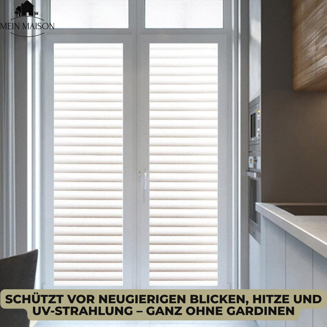 DIY Sichtschutzfolie für Fenster: selbstklebend, splitterfest, bietet Sonnenschutz & Diskretion.