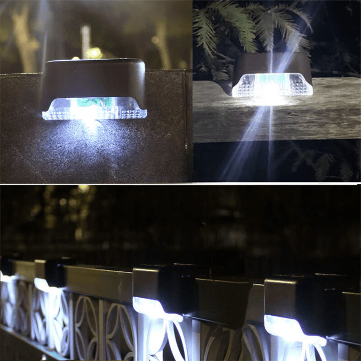 Wetterfeste LED-Solarleuchten für die Terrasse. Selbstklebend, sorgen für stimmungsvolle Gartenbeleuchtung.