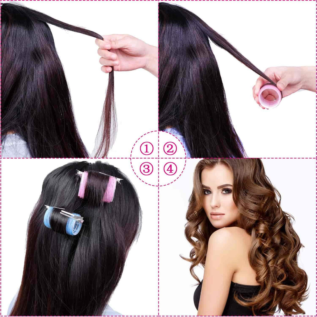 Einfaches Anwenden: Selbstklebende Lockenwickler für voluminöse Locken & perfekte Frisuren.