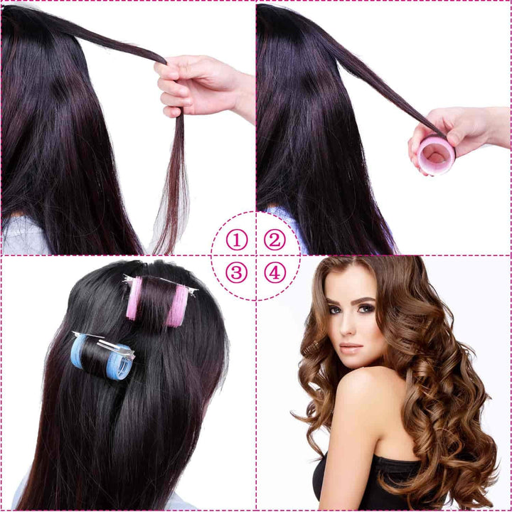 Einfaches Anwenden: Selbstklebende Lockenwickler für voluminöse Locken & perfekte Frisuren.