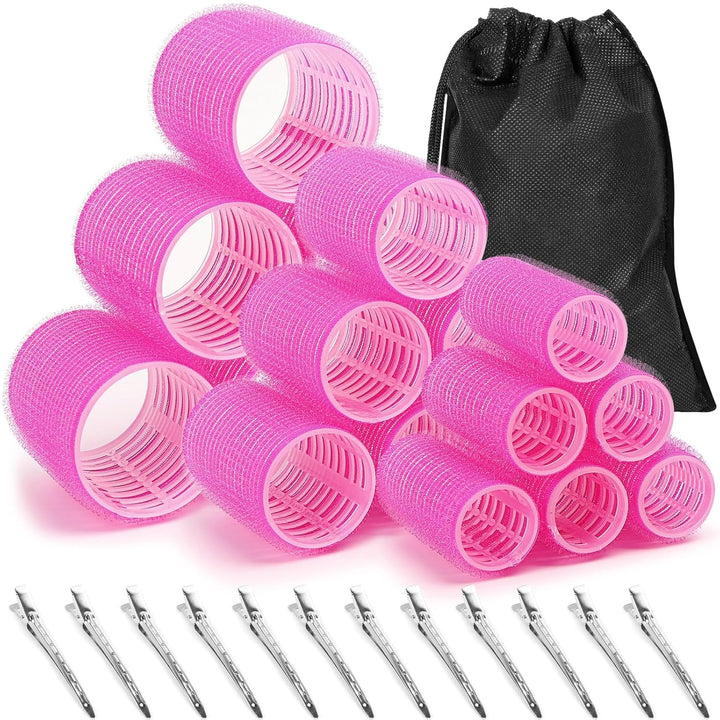 Weiche, voluminöse Locken kreieren mit selbstklebenden Haarwicklern für Damen-Haarstyling.