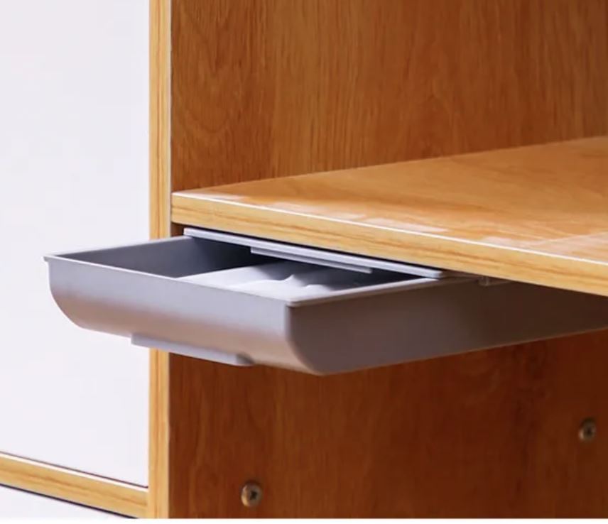 Effizienter Büroorganizer: Versteckte Untertisch-Schublade schafft eine chaosfreie Arbeitsfläche.