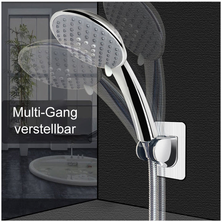 Nie wieder Bohren! Selbstklebender Duschkopfhalter, verstellbar, silbernes ABS für einfache Duschinstallation.