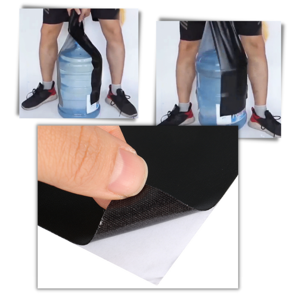 Dunkelbrauner selbstklebender Lederflicken zum Ausbessern von Rissen an Ledersofas & Polstermöbeln.