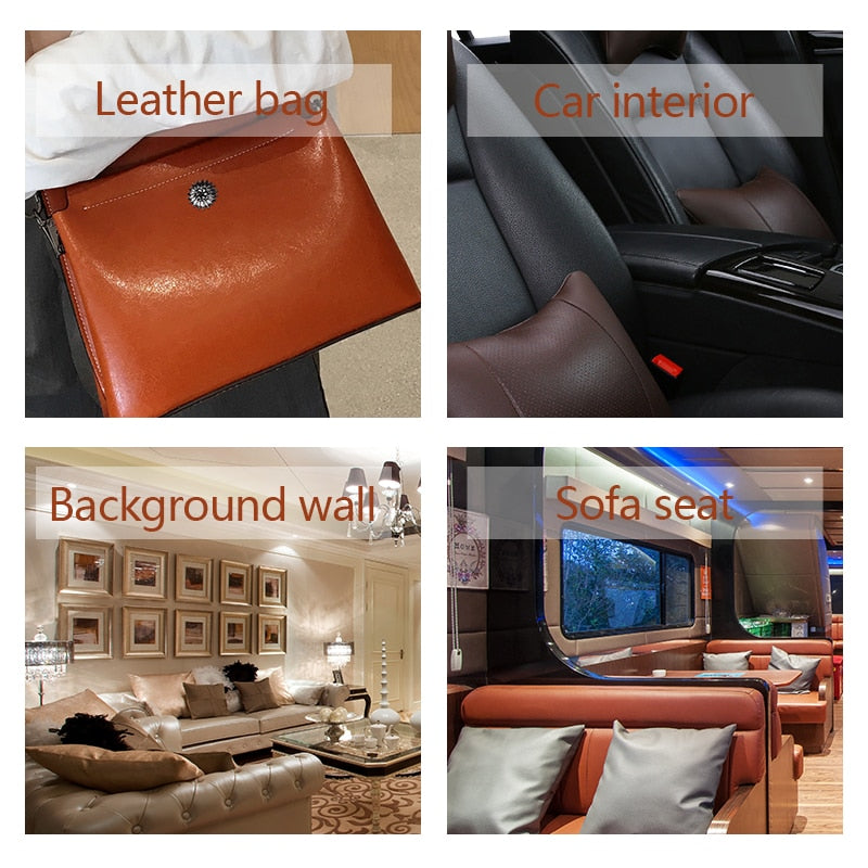 Robuster Lederpatch selbstklebend für den Einsatz in Auto & Zuhause, Vinylreparatur.