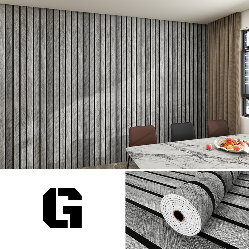 Vielseitiges, selbstklebendes Wandpaneel, Lamellendesign, Holzoptik. Ideal für Wohnzimmer, Küche & Flur.