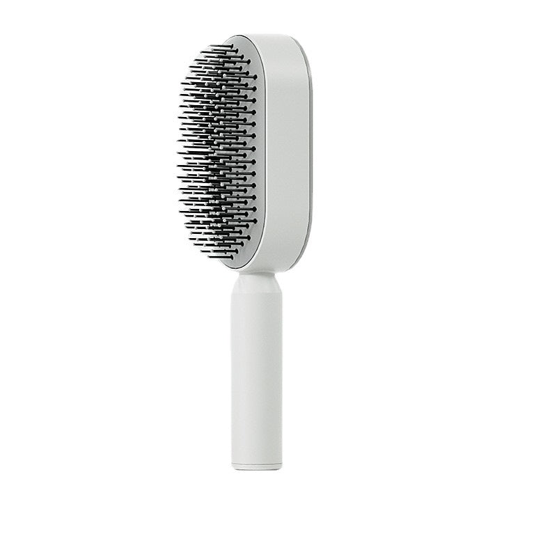 Praktische selbstreinigende 3D-Haarbürste für eine entspannende Kopfhautmassage und problemlose Haarpflege.