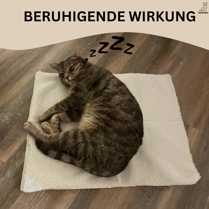 Hochwertige Katzenmatte WarmPurr™ aus strapazierfähigem Material für langanhaltende Wärme und Komfort.